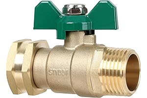 STYDDI Brass Garden Hose Shut Off Valve Ball Valve Adapter Coupling