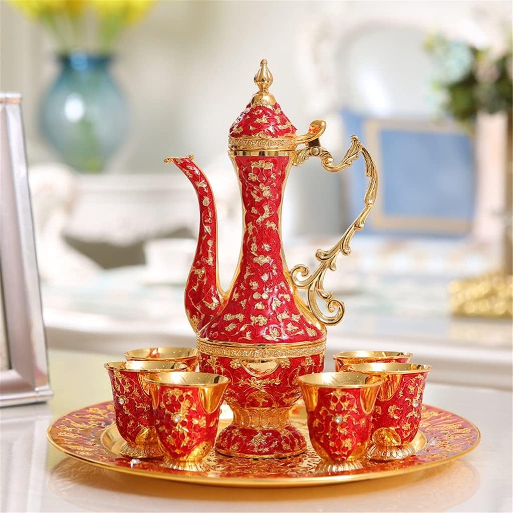 Liquor Wine Set Antique Creative European-Style Gift Box Jin Wedding Birthday Gift Living Room Decoration (Color : B) (B)