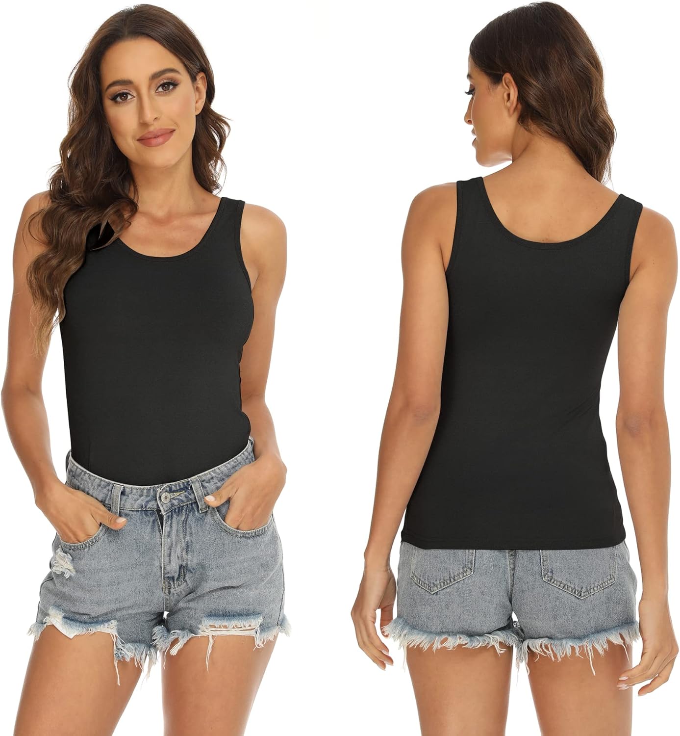 BQTQ 5 Pcs Basic Tank Tops for Women Undershirt Tank Top Sleeveless Under Shirts - Image 3