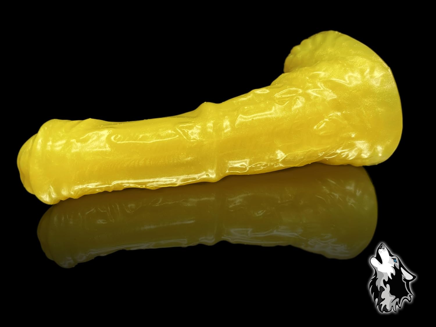 FlirtyDawg Fantasy Horse Mustang Monster Adult Anal Sex Toys Platinum Silicone Dildo Pegasus Harvey Color Sparkle Yellow- Handmade USA (8 inch)