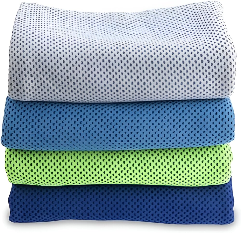 Geer Cooling Towels (40"x12"), Cooling Towel for Neck and Face, Soft Breathable Chill Ice Towel, Stay Cool Sweat Rags for Gym, Yoga, Workout, Exercise, Sport, Beach, Camping, Cruise (2)
