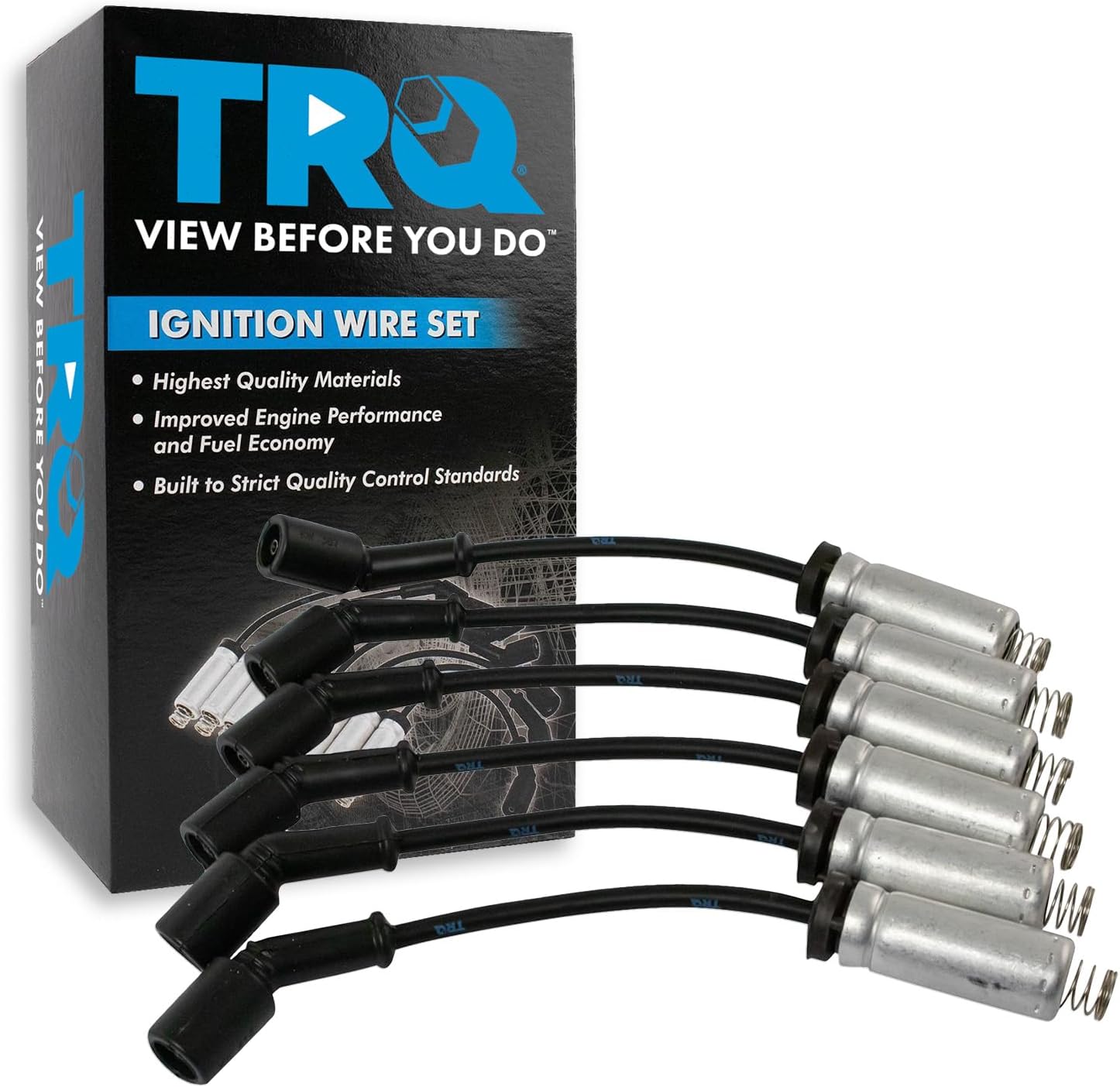 TRQ Ignition Spark Plug Wire Kit Set for GMC Sierra Chevrolet Silverado Pickup Truck 4.3L V6 New