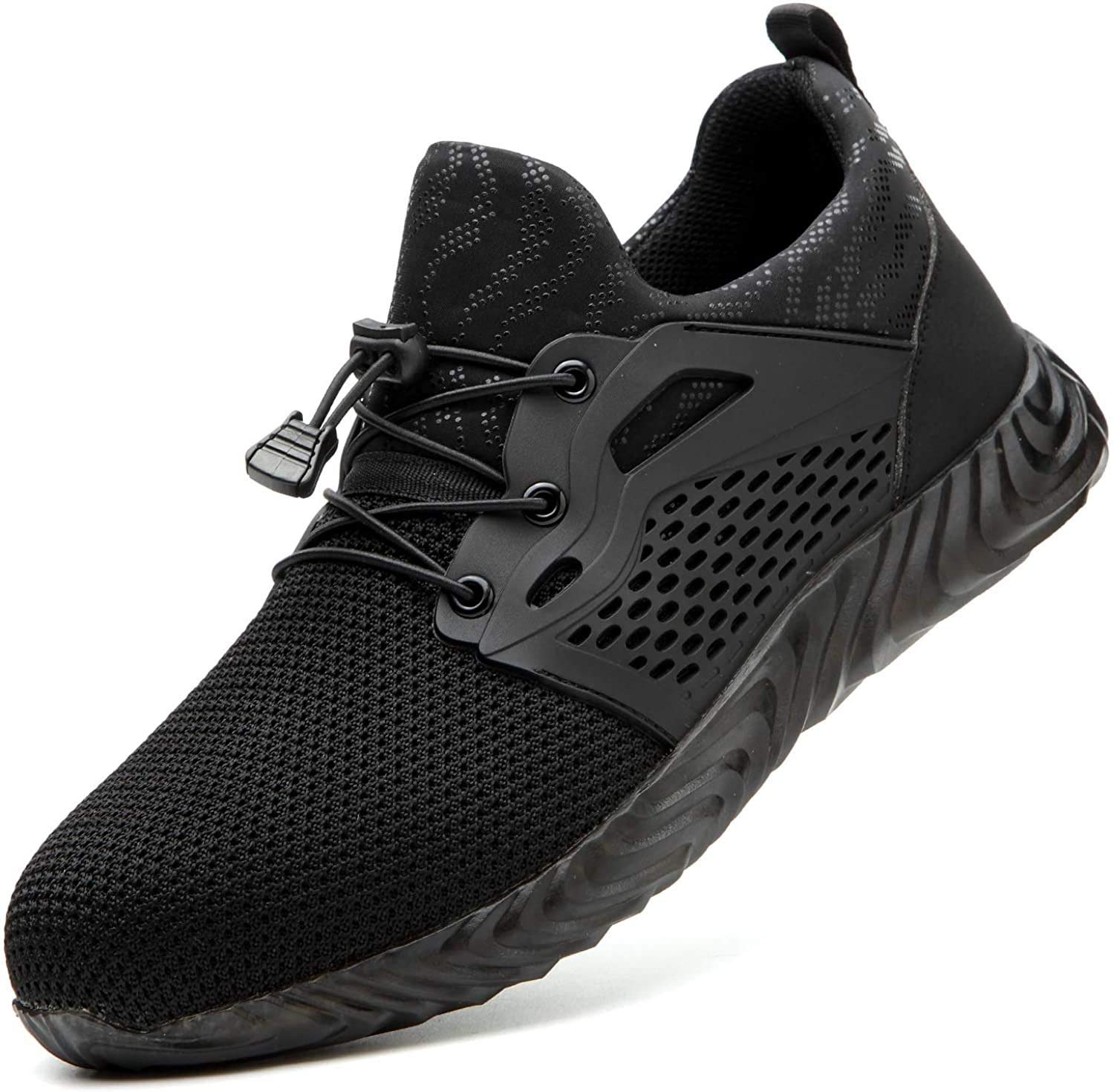 Work Shoes 1 Pieces Safety Boots Steel-toed Anti-smashing Shoes,lightweight And Breathable Flying Woven Safety Safety Shoes,Mens Women Lightweight Breathable Work Shoes Steel Toe Caps Footwear