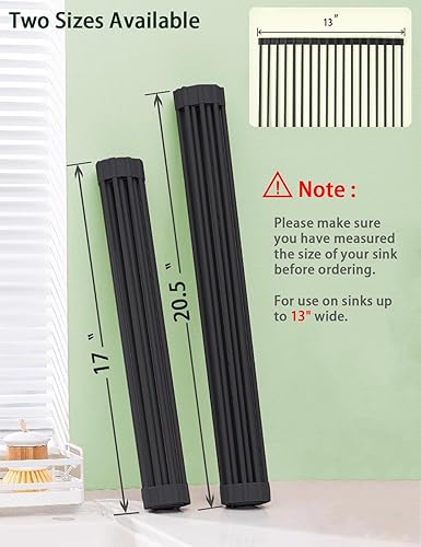 Miniatura 2 de Escurridor de platos enrollable de 20.5 x 13 pulgadas, acero inoxidable con escurridor envuelto en silicona, tapete plegable para fregadero para
