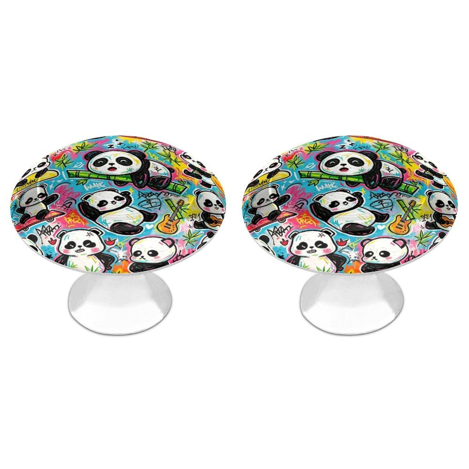 Btcowzrv Style Graffiti Panda Fun 2 Pack Cabinet Knobs Drawer Pulls