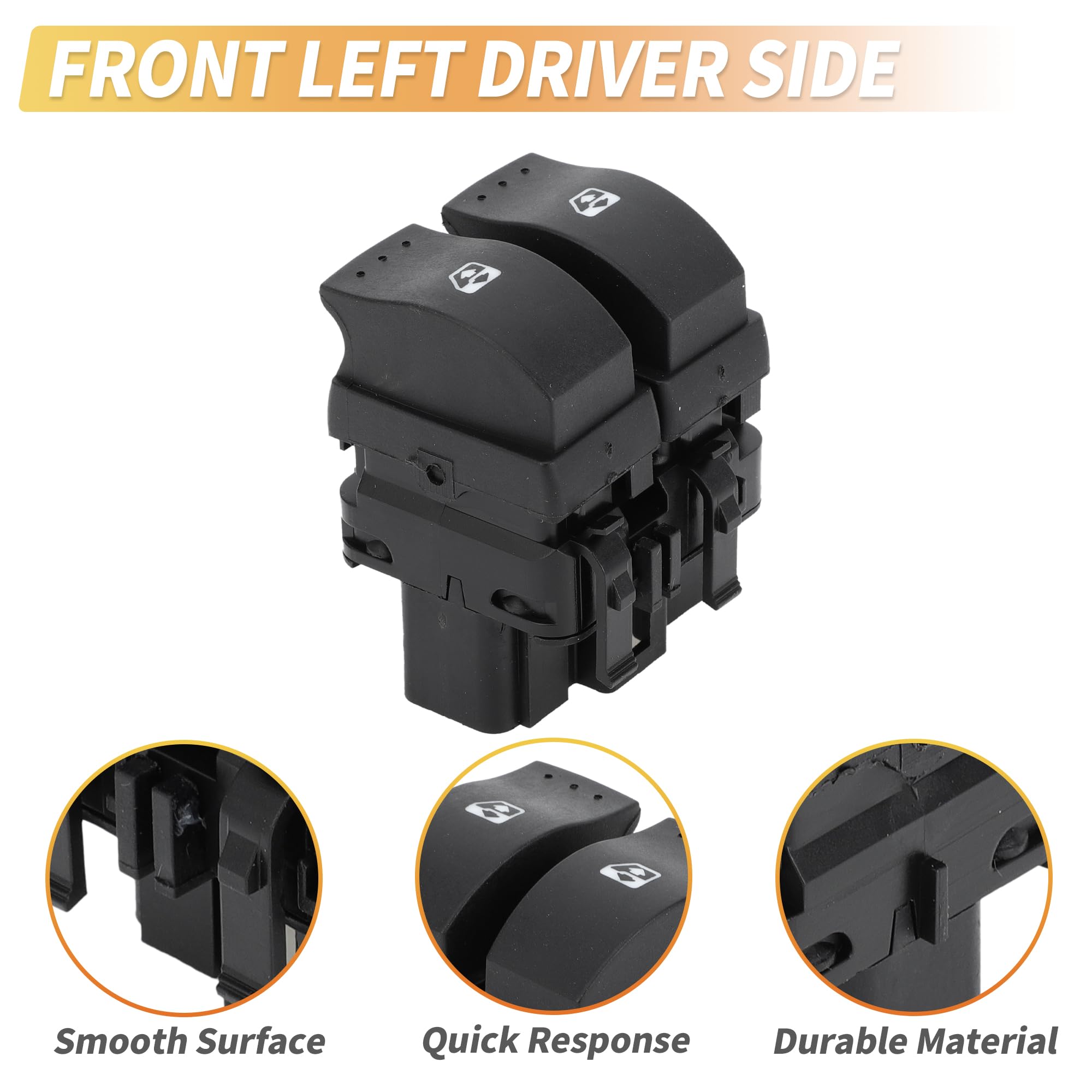 A ABSOPRO Interruttore del finestrino elettrico anteriore sinistro per Nissan Primastar No.8200315044 Interruttore di controllo del finestrino per Renault Clio 2 Espace