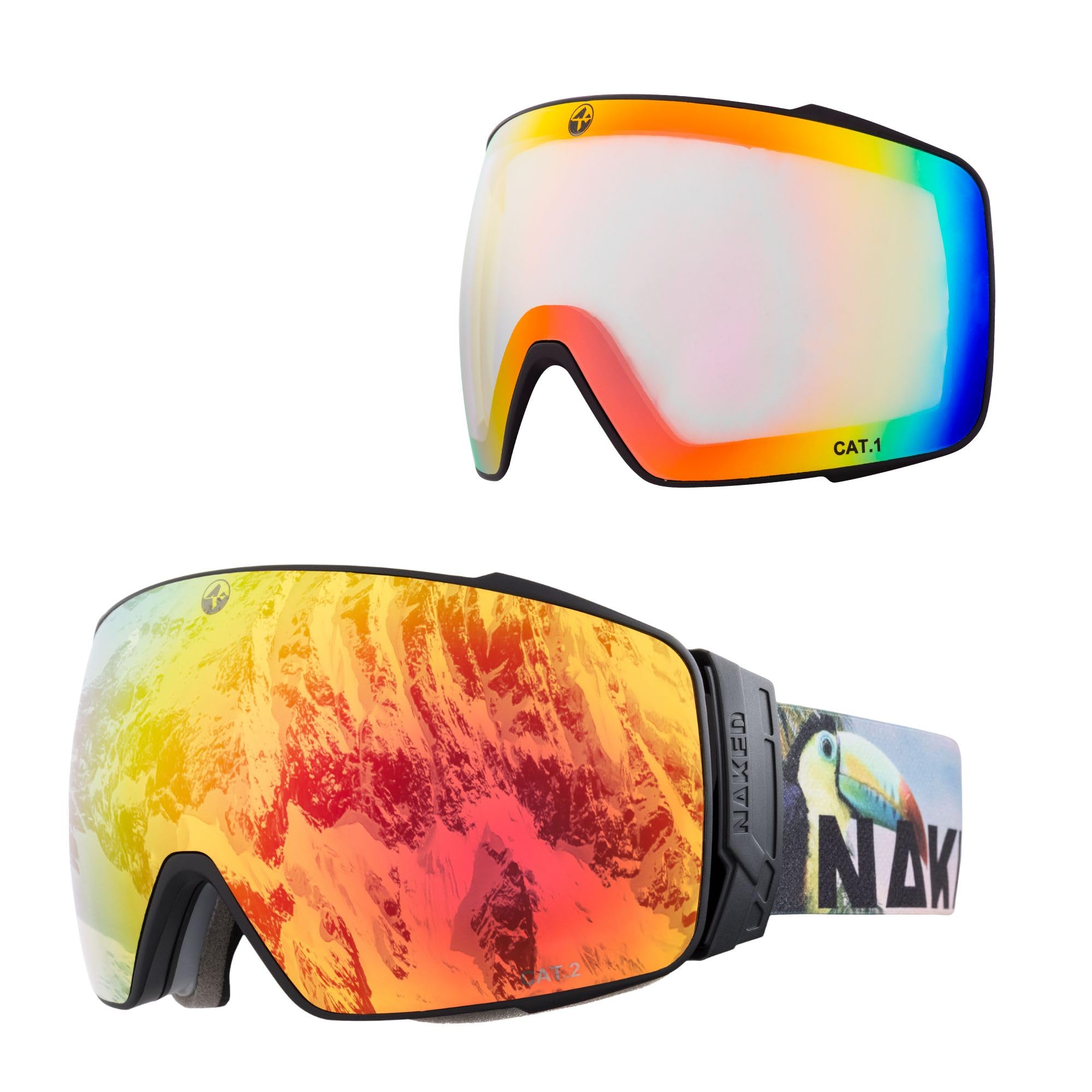 NAKED Optics Las STORM Gafas de Esquí para Hombres, Gafas de Esquí para Mujeres, Gafas de Snowboard, Gafas de Esquí con Lentes Intercambiables para Mal Tiempo, Gafas de Nieve, Gafas de Esquí