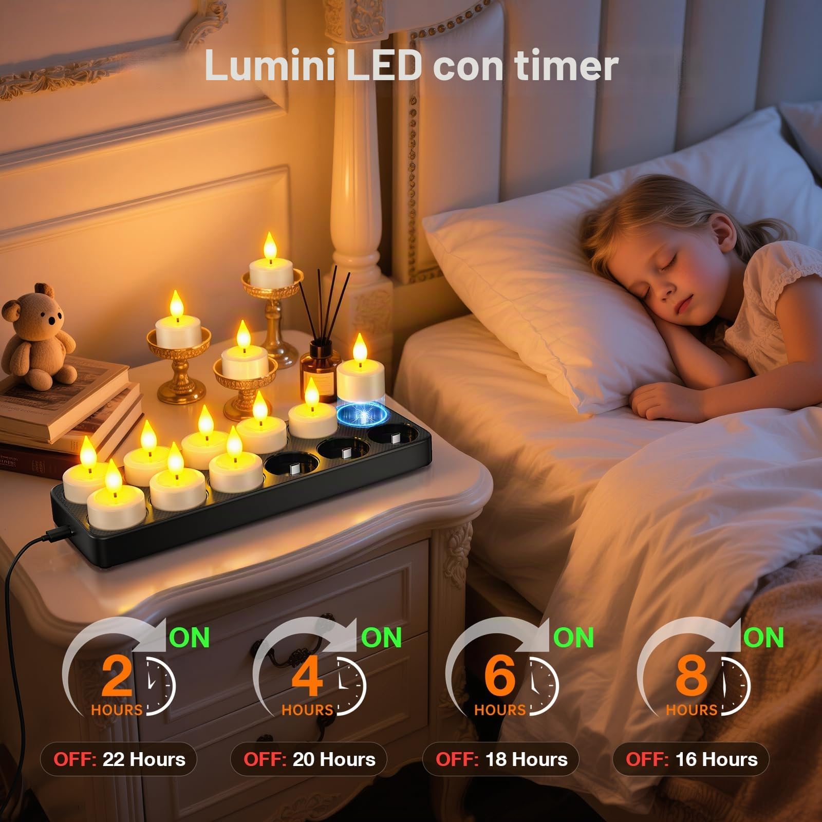 PChero Ricaricabili Tea Light Candele Led con Telecomando, 12 Pezzi Mini Candele Tealight Luci a Led Batteria Natalizie Decorative Finte Elettriche Effetto Reale Per Halloween Natale Decorazioni Casa