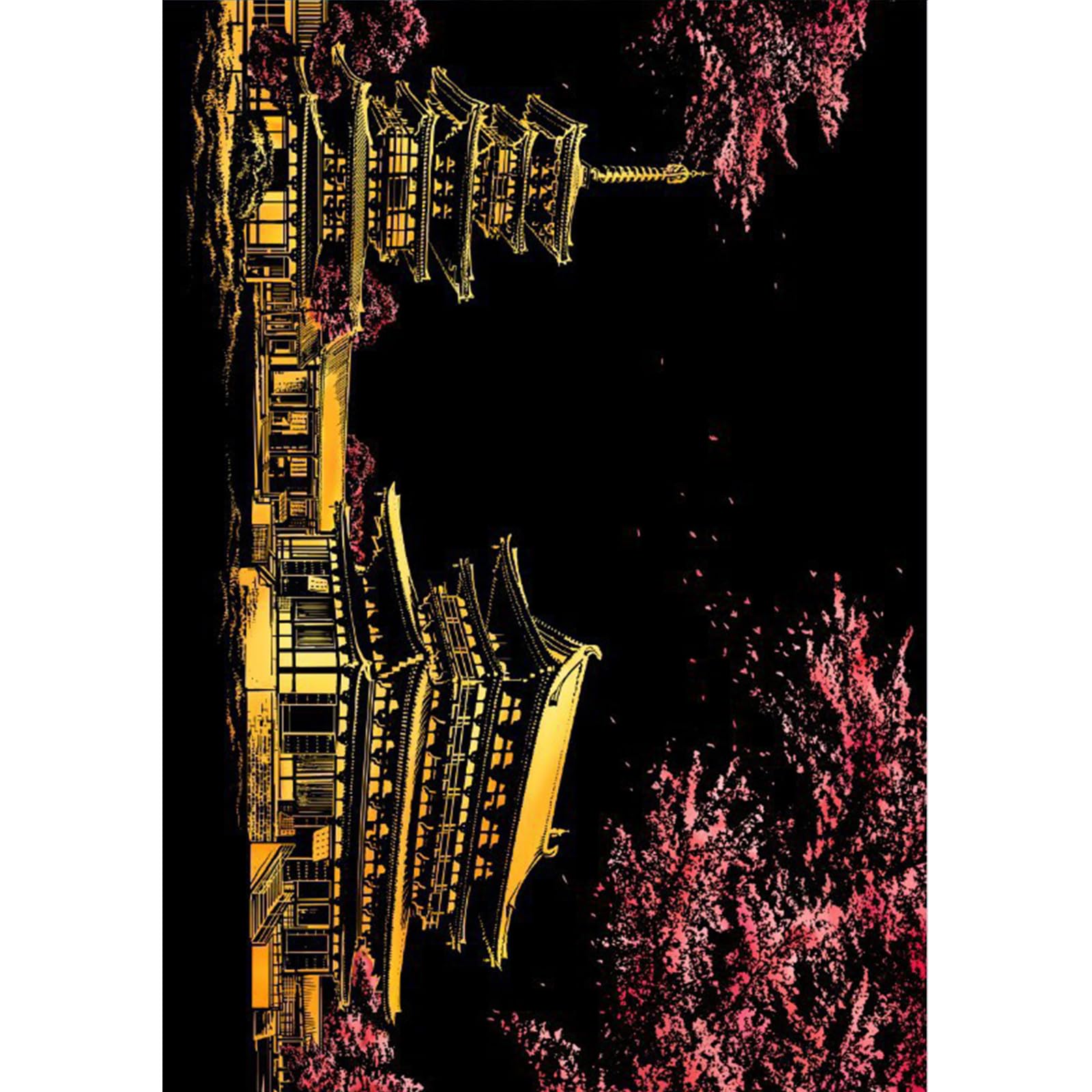 Creative Scratch Art Painting Kit Home Wall Decor Scratch Paper Painting City View Rainbow Sketch Painting Scratch Painting Animal