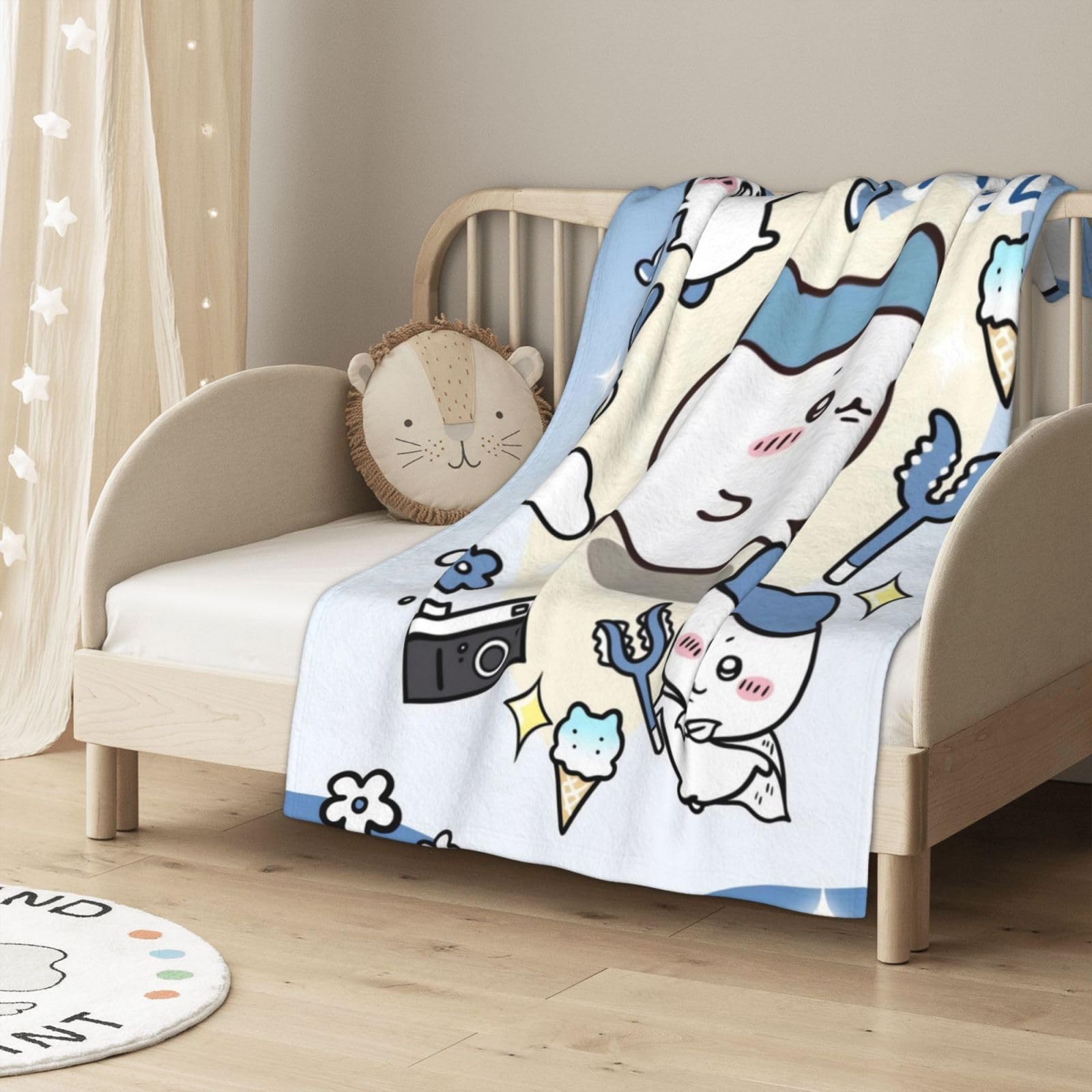 Amazon｜毛布 ちいかわ ハチワレ ブランケット 大判 フランネル 超極細