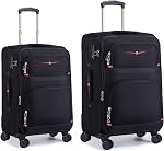 ROPLUS Softside Expandable Luggage with 4 Spinner Wheels, Durable Carry-On Luggage Suicase (Purple, 21-Inch)