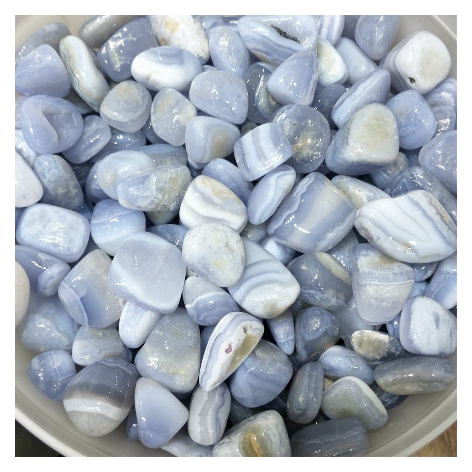 Piedra de Cristal Natural 500 g de ágata Azul Natural procesamiento de la Grava de Piedra Pulida de Cuarzo como decoración de Acuario decoración de Boda Acuario