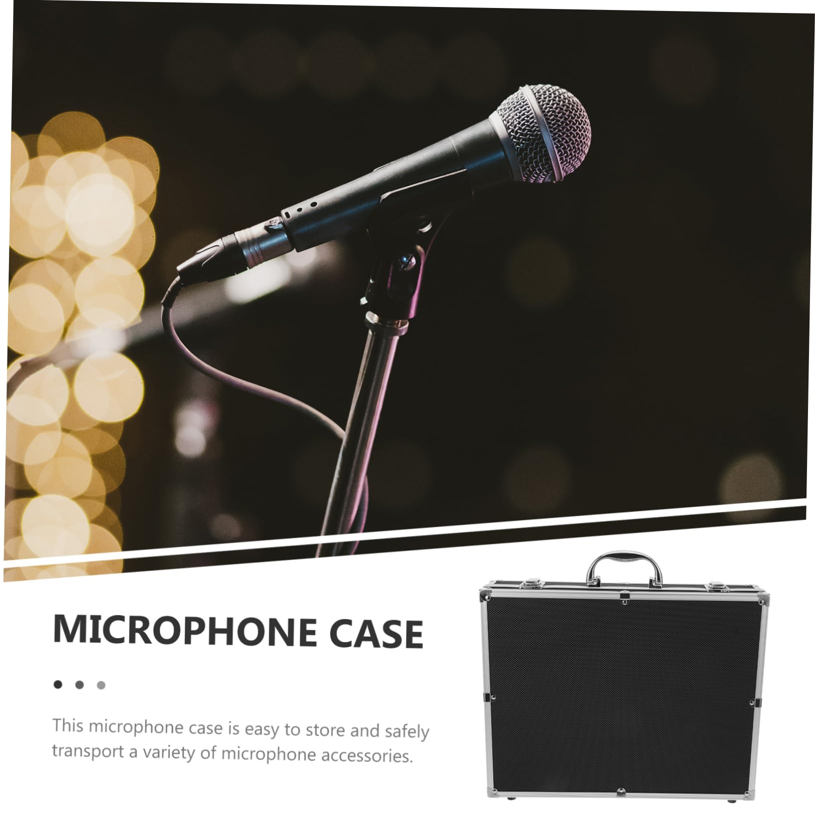 VICASKY Mikrofonkoffer mit Griff für 4 Mikrofone, Schutzbox für Reisen