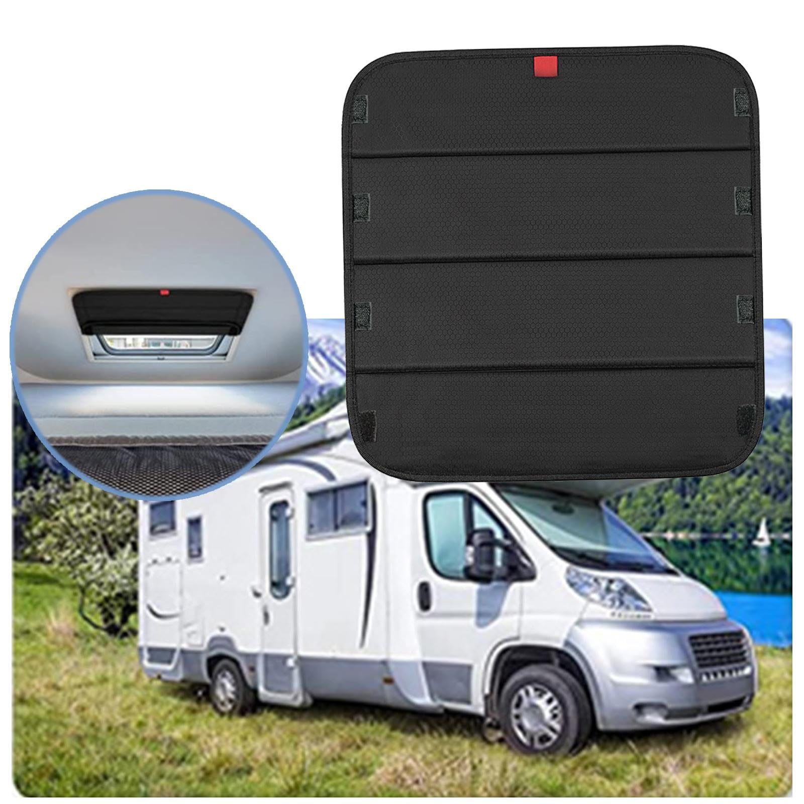 Shiwaki RV ウィンドウシェード スカイライトシェード 車用サンルーフ サンシェード カバー 天窓遮光カバー 折りたたみ式 オックスフォード 日焼け防止 ルーフベントカバー 防水 ピクニック用 ルーフベントカバー キャンパー トラベル トレーラー用