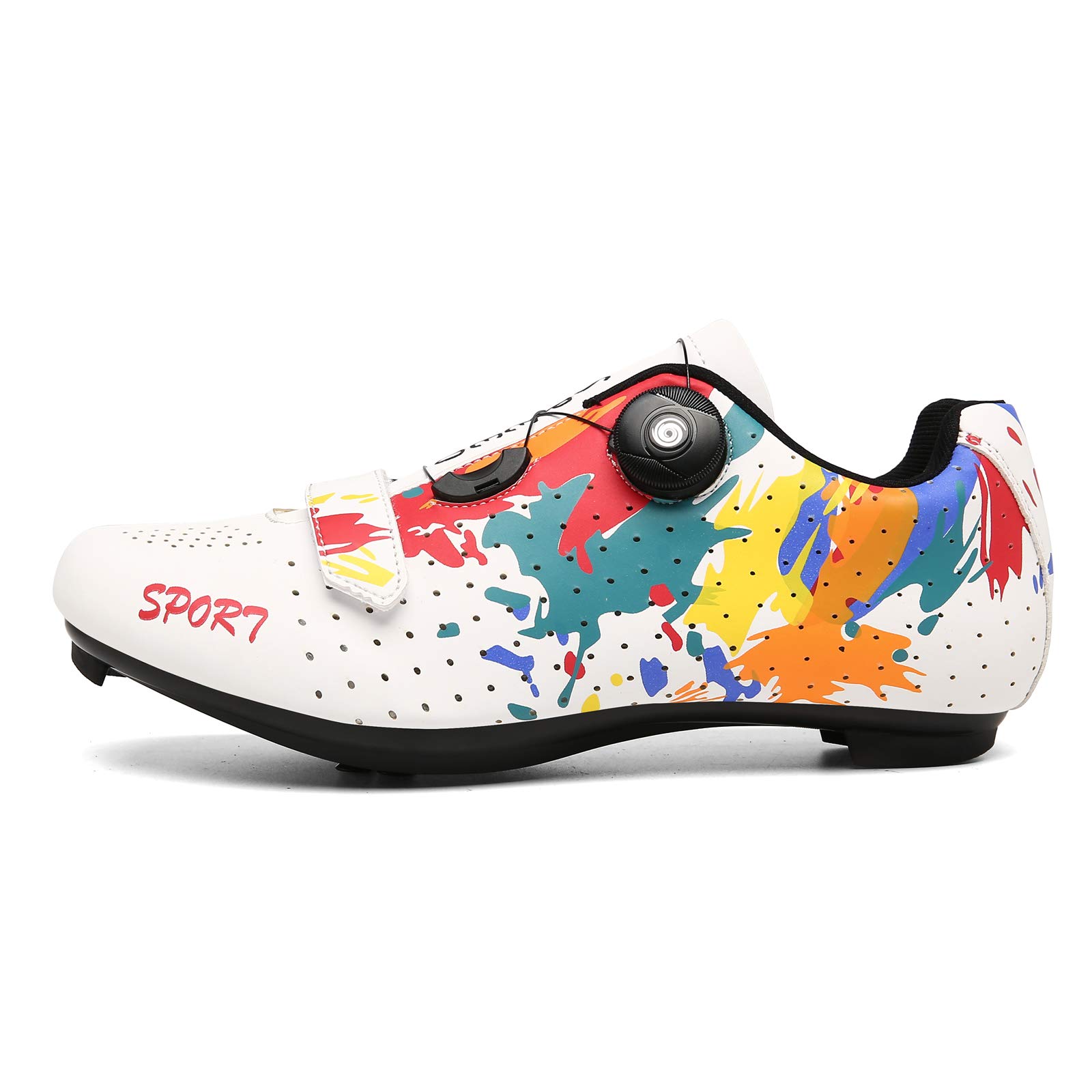 Scarpe da Ciclismo per Uomo Donna Scarpe da Bici da Strada Spin Scarpe da Ciclismo Interno con Tacchetti Compatibile SPD Tacchetti