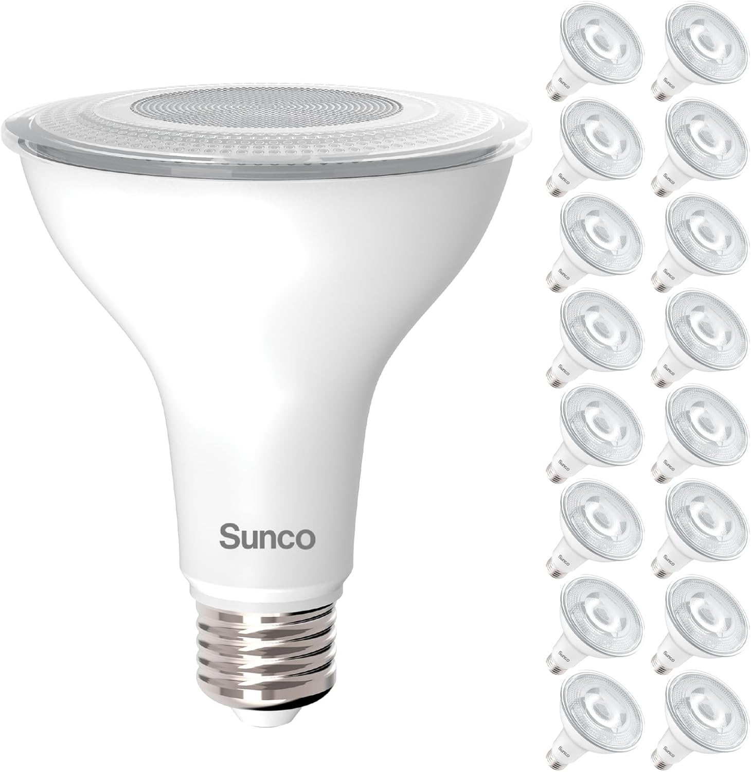 Sunco PAR30 LED Bulb, Exterior Flood Lighting, Long Neck Recessed Light Bulbs, 1200 LM, 11W (75W Equivalent), 2700K Soft White, Dimmable, E26 Base, High Brightness, Indoor/Outdoor UL Pack