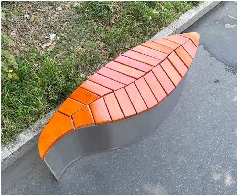 Outdoor Bench, Stainless Steel Park Bench - Outdoor Garden Leaf Design Seat Garden Bench(Multi-Colored)
