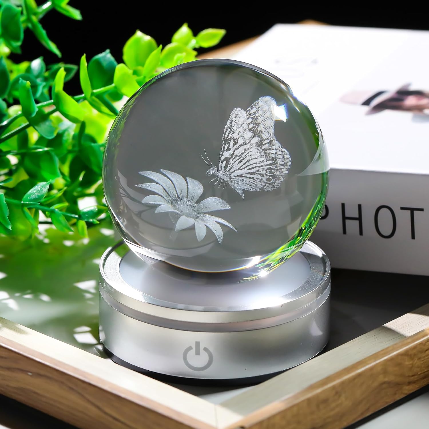Arikyrist Crystal 3D Butterfly Figurine 3.15in. Ball Gifts for Women Girls image 3