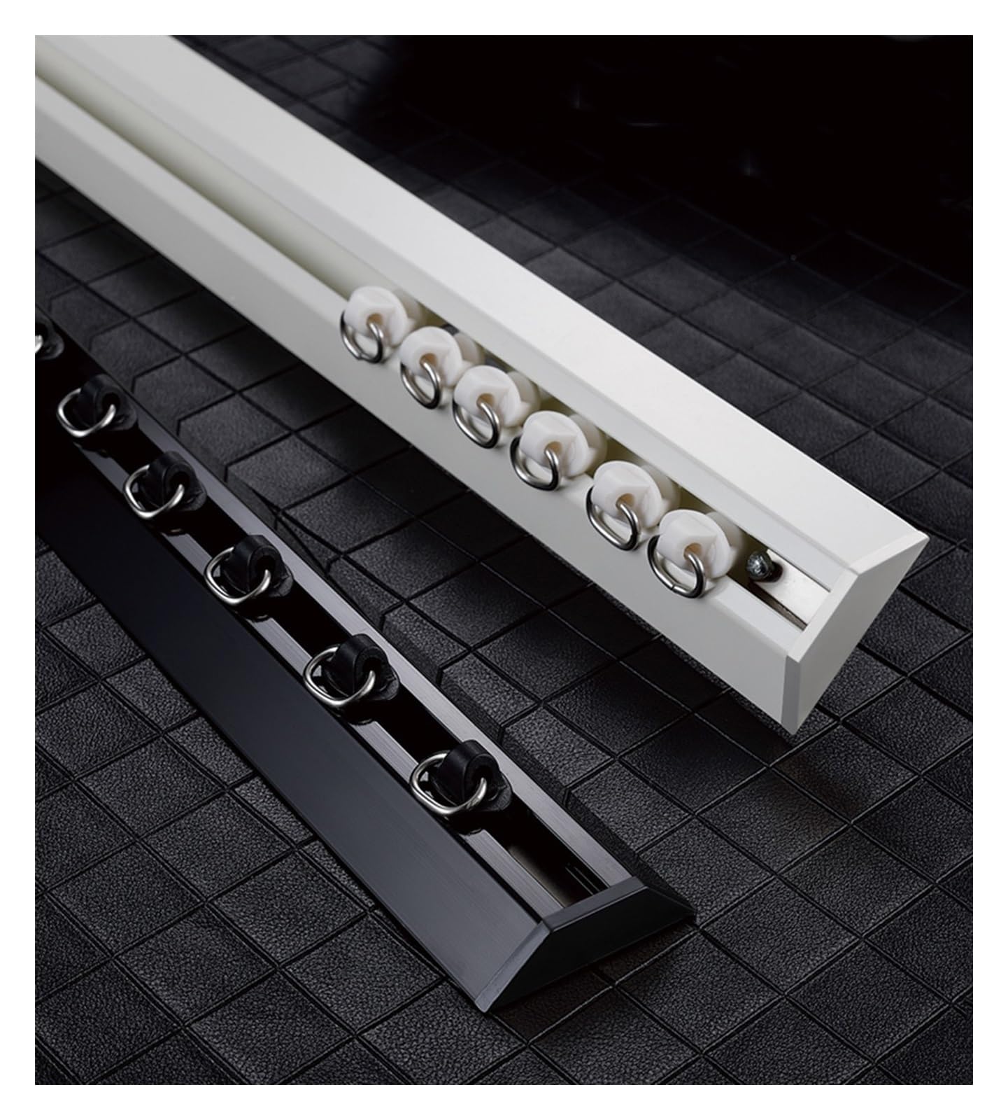 HNJQOMMY V-curtain Track, Room Divider, Ceiling Curtain Track, 90° Bendable Sliding Curtain Rod(Black,160cm/5.2ft(80cm*2))