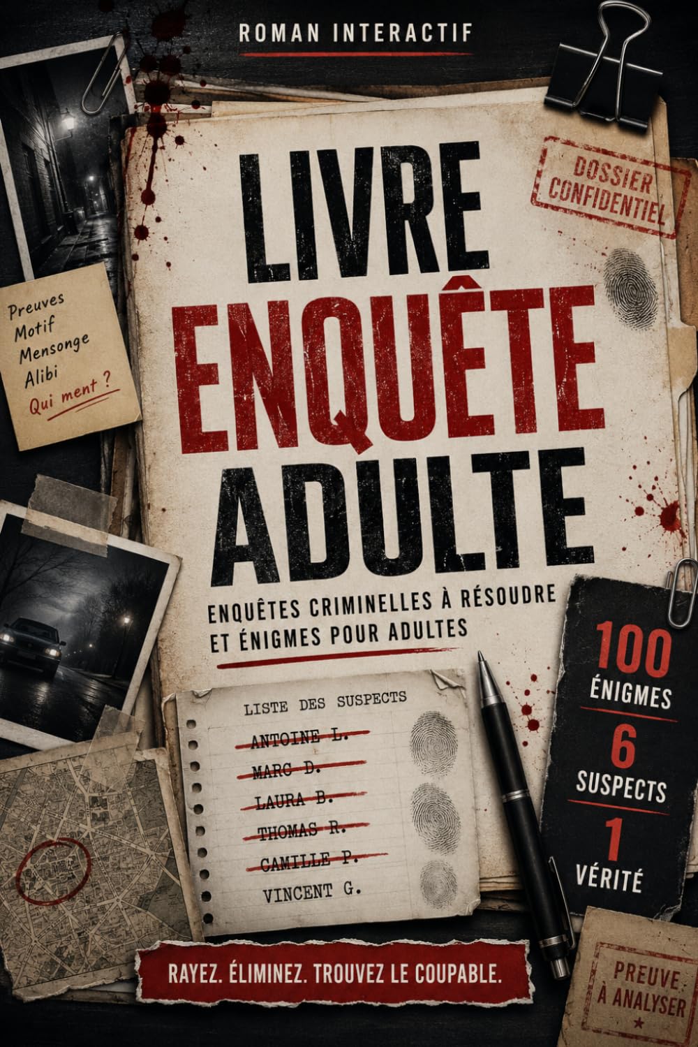 Livre Enquête Adulte: Enquêtes Criminelles à Résoudre et Énigmes pour Adultes