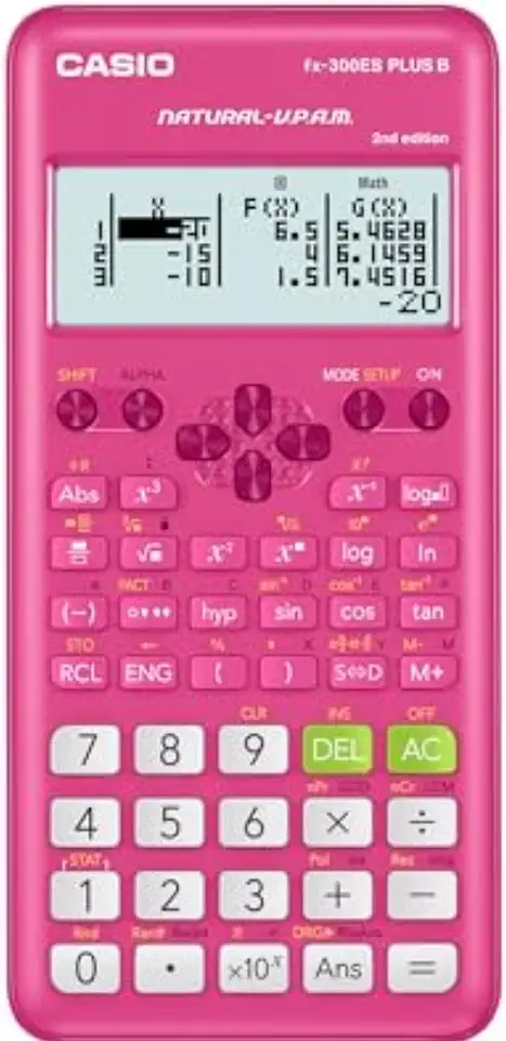 Calculadora científica Casio FX-300ESPLS2, pequena, rosa