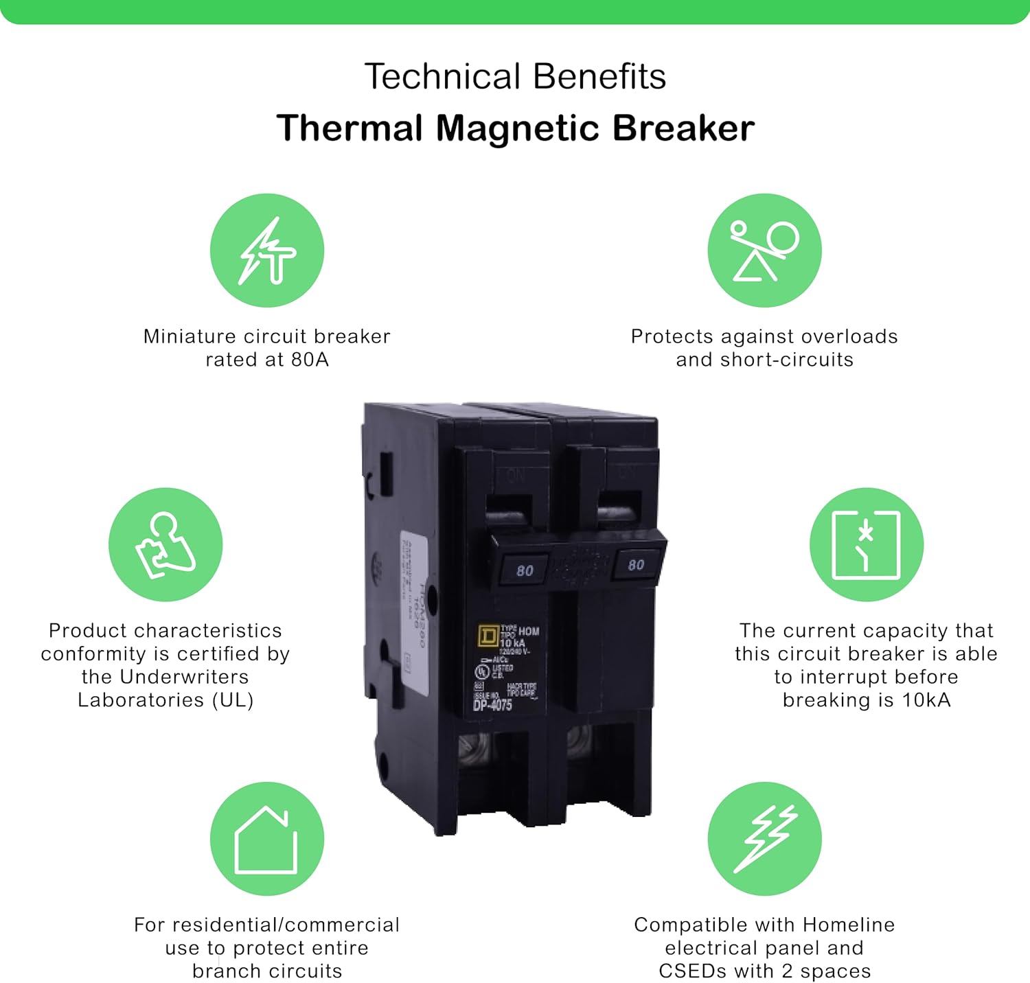 Square D by Schneider Electric Square D - HOM280CP Homeline 80-Amp Two-Pole Circuit Breaker