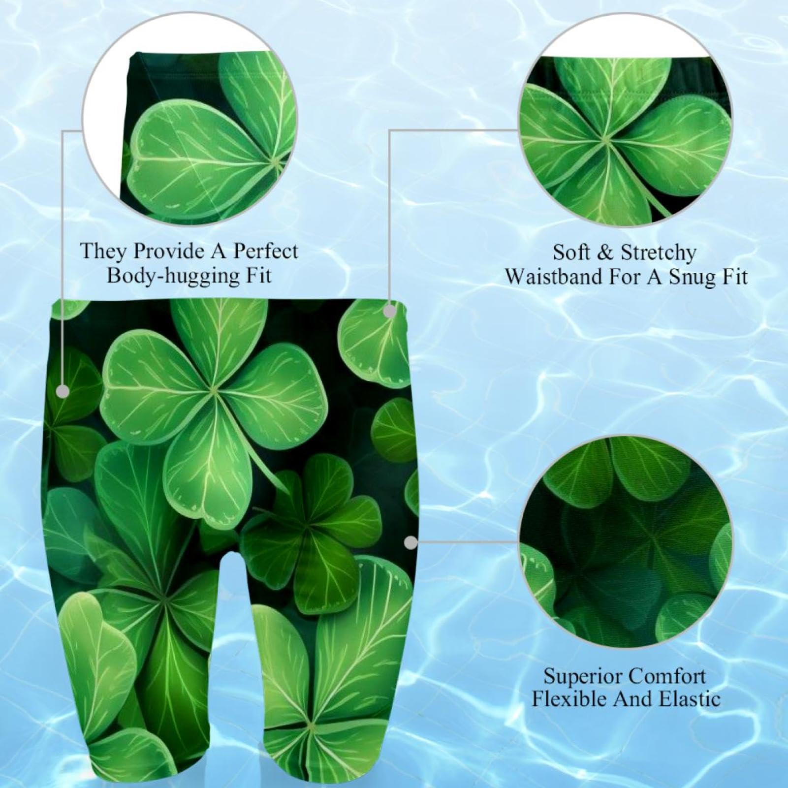 St Patrick's Day Swimsuit for Men & Boys,Competition Lap Swim Suit, Square Leg Endurance Training Multicoloured