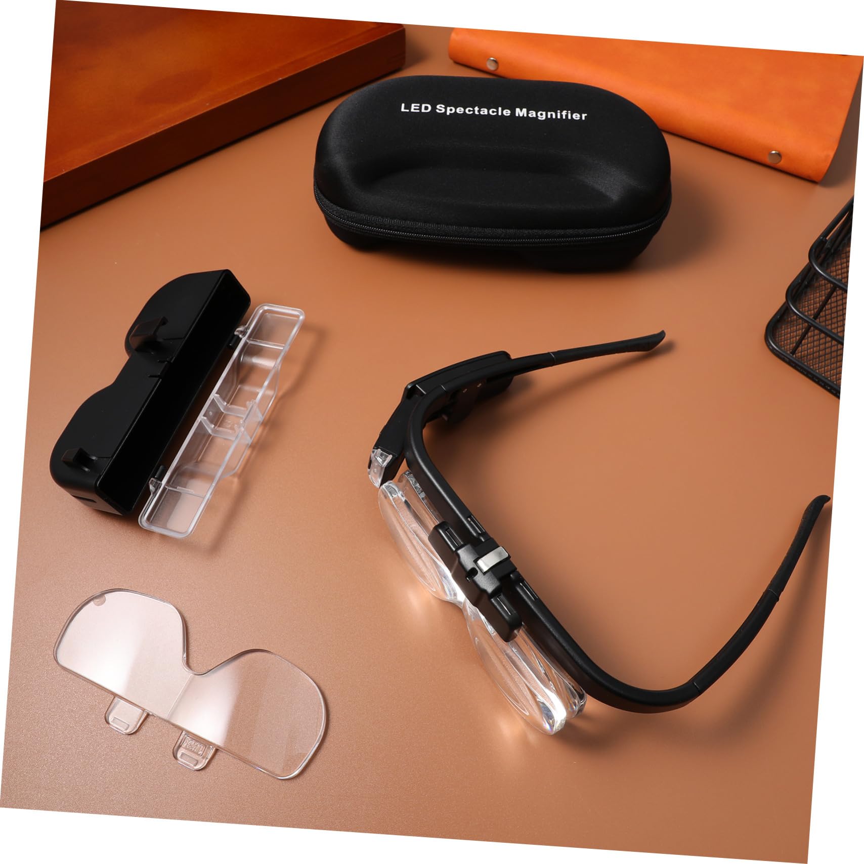 Cabilock Gafas con y Luz LED Recargable Manos Libres para Trabajo Preciso y Lectura Diseño Tipo Gafas para Manualidades y Uso Diario