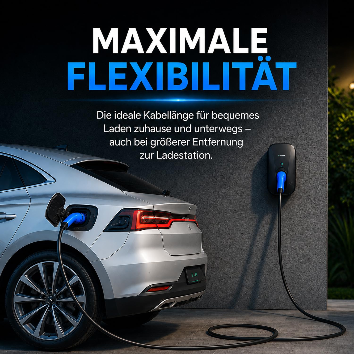 RGBer Câble de charge de type 2 11 kW 16 A 3 phases avec capuchons de protection, câble de charge pour voiture électrique conforme à la norme IEC 62196-2, pour boîte murale et station de charge