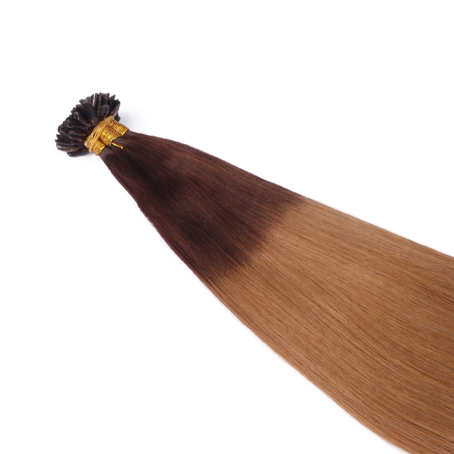 Keratin Bonding - # 6/27 OMBRE - 60cm - 100 Strähnen - 0,5g - 100% Remy Echthaar Haarverlängerung U-Tip Extensions sehr hohe Qualität by NOVON Hair Extention