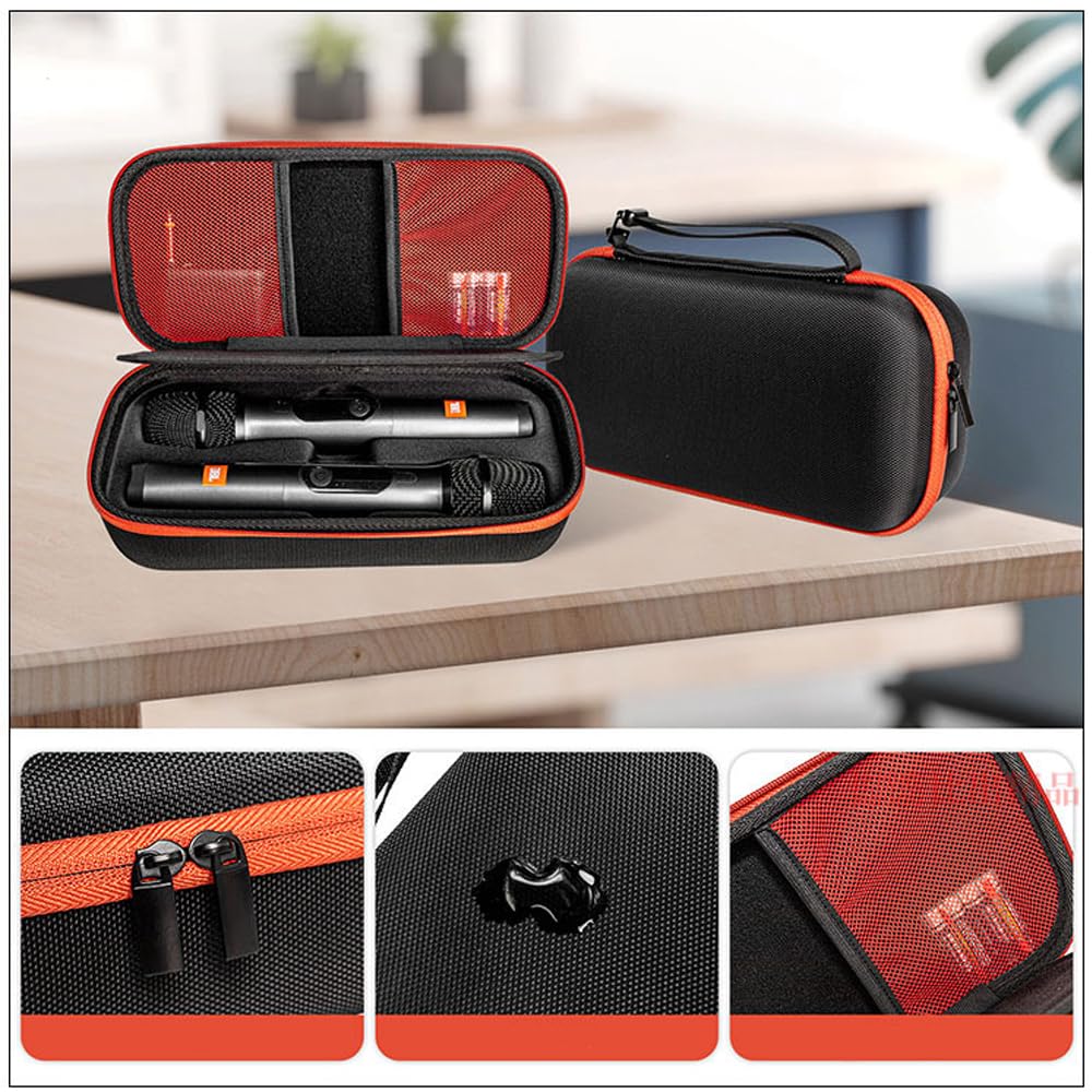 Per JBL PARTYBOX, Wireless 2 Microphone Storage Bag Custodia da Viaggio per Microfono Doppio Portatile.