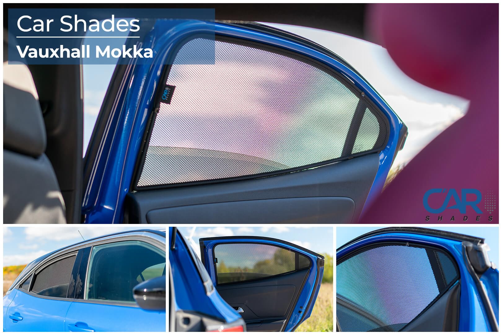 CAR SHADES Set (Porte Laterali Posteriori) Compatibile con Opel Mokka 5-Porte 2020- (2-Parti) Tendine Parasole su Misura
