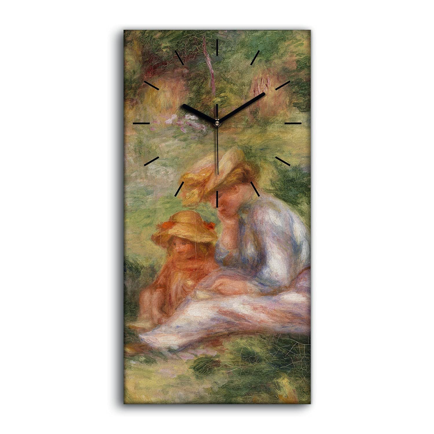 Horloge sur toile haut de gamme 30x60 art mural moderne de salon aux aiguilles noires