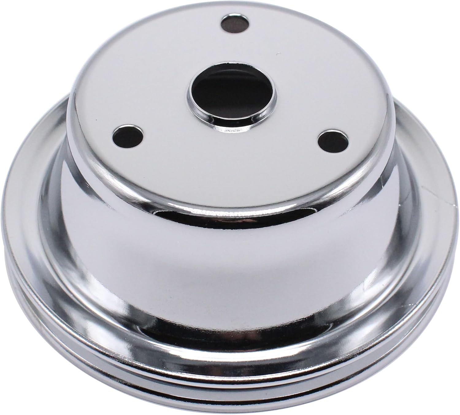 Chrome Steel Crankshaft Pulley LWP Long Water Pump(1 Groove) Compatible with 1969-85 Chevy SB Small Block