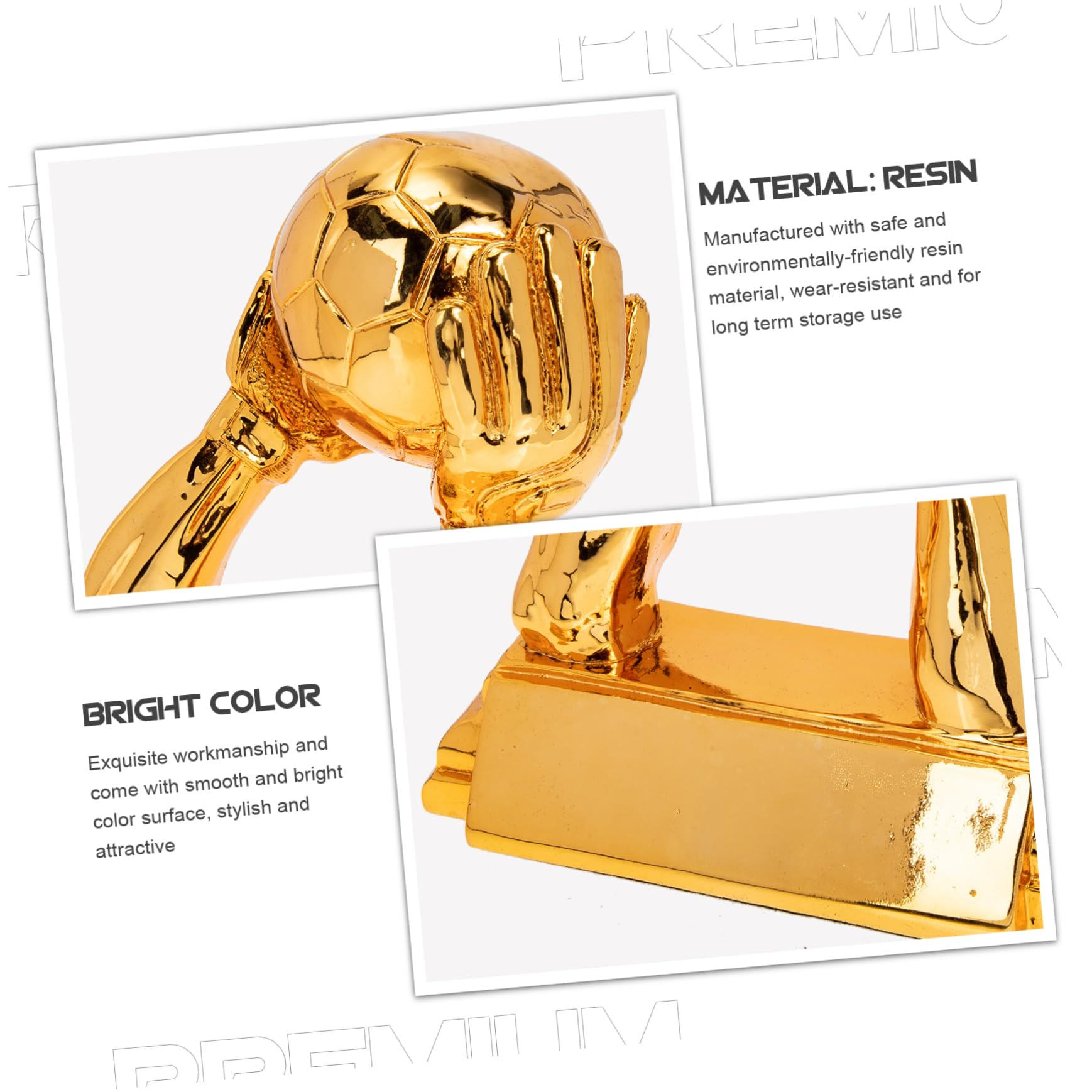 Happyyami Stylish Football Trophy Exquisite Trophy Adornment Football Kits Personalized Football Fake Football Replica Trophy Top Statue Soccer Medal Resin Trophy Decor