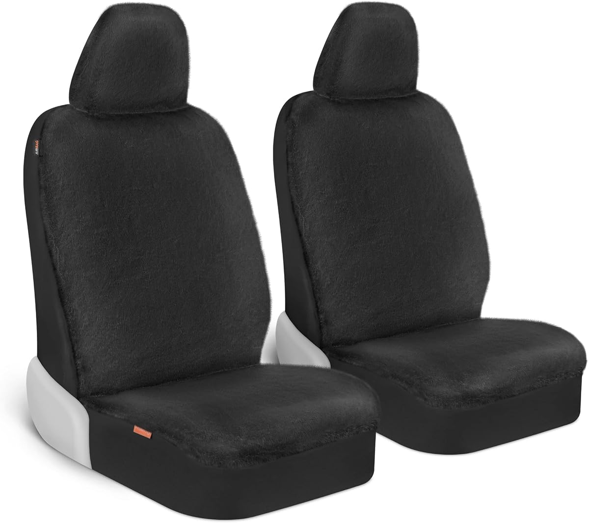 Carbella Paquete de 2 Fundas para Asientos de Auto de Piel de Oveja, Suaves y Cómodas Fundas para Asientos de Auto de Piel Sintética para Asientos Delanteros, Lindos Protectores de Asientos para Automóviles, Accesorios para Mujeres (Gris)
