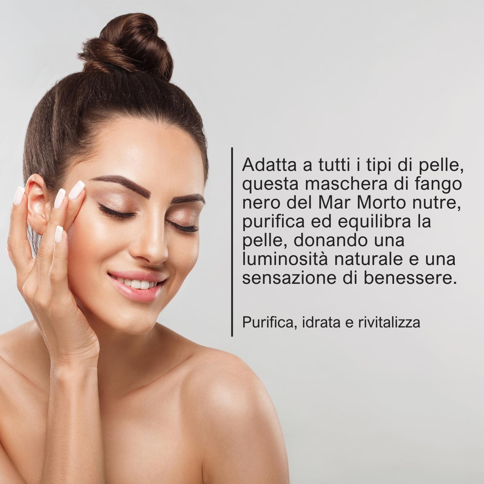 Fango Nero Purificante del Mar Morto Ricco di Minerali - Detossifica e Rivitalizza la Pelle - Magnesio, Potassio, Calcio - Senza Siliconi, Parabeni né Coloranti - 500ml
