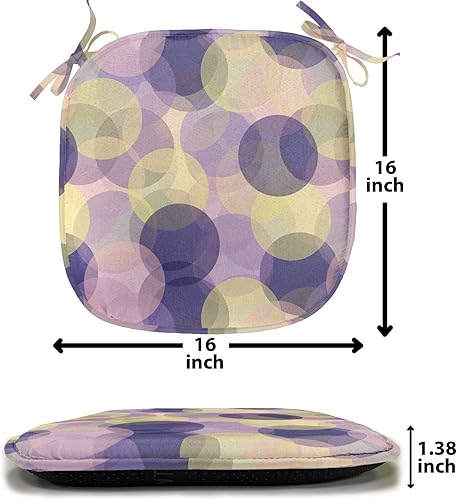 Vista 81 de Lunarable Orient - Cojín de asiento para silla, curlicues florales orientales con elementos artísticos venecianos, hojas de follaje, damasco a