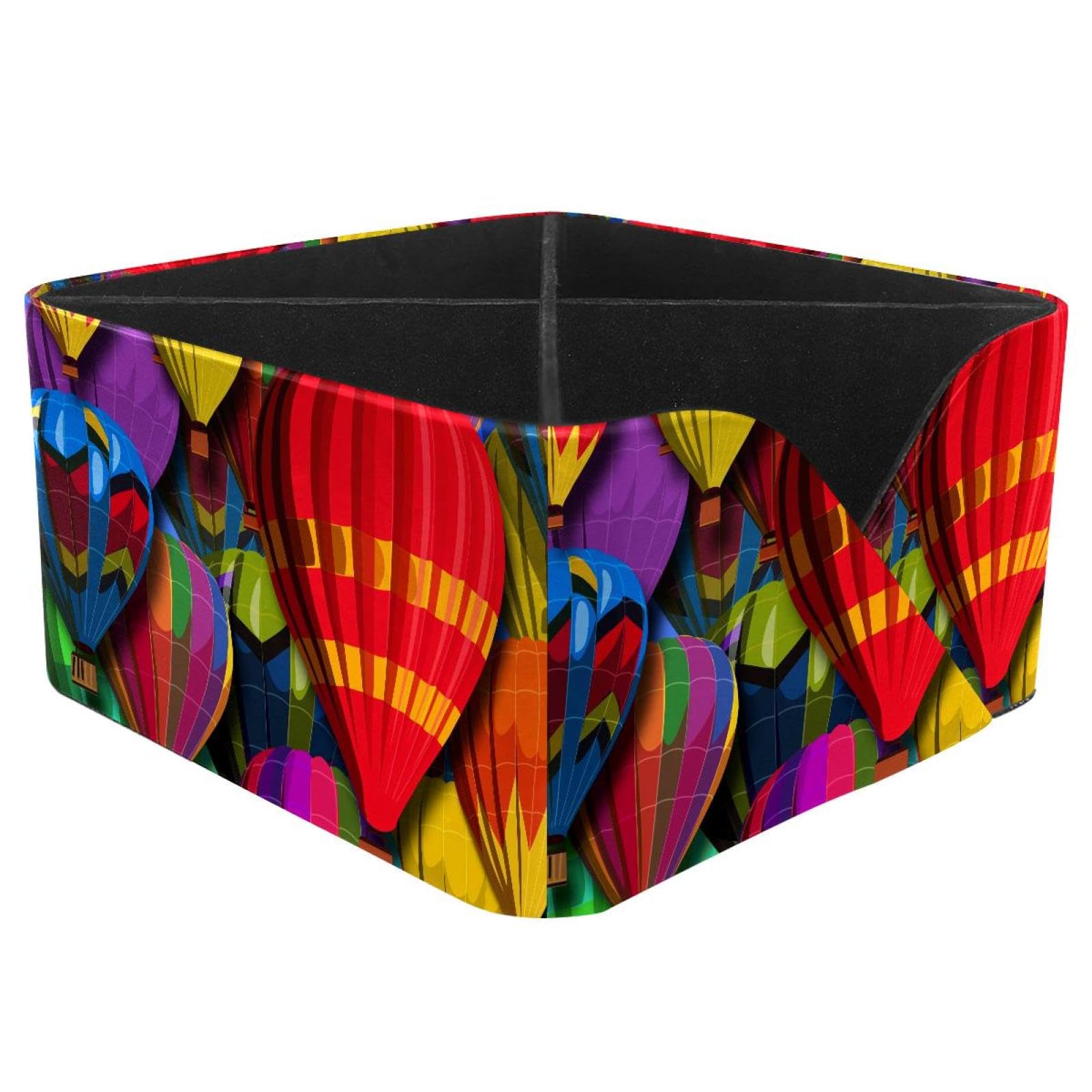 KengjuTesu Hot Air Balloons Desktop Organizer Pen Holder, Rectangular Pencil Cup for Office, Study and Makeup Stations