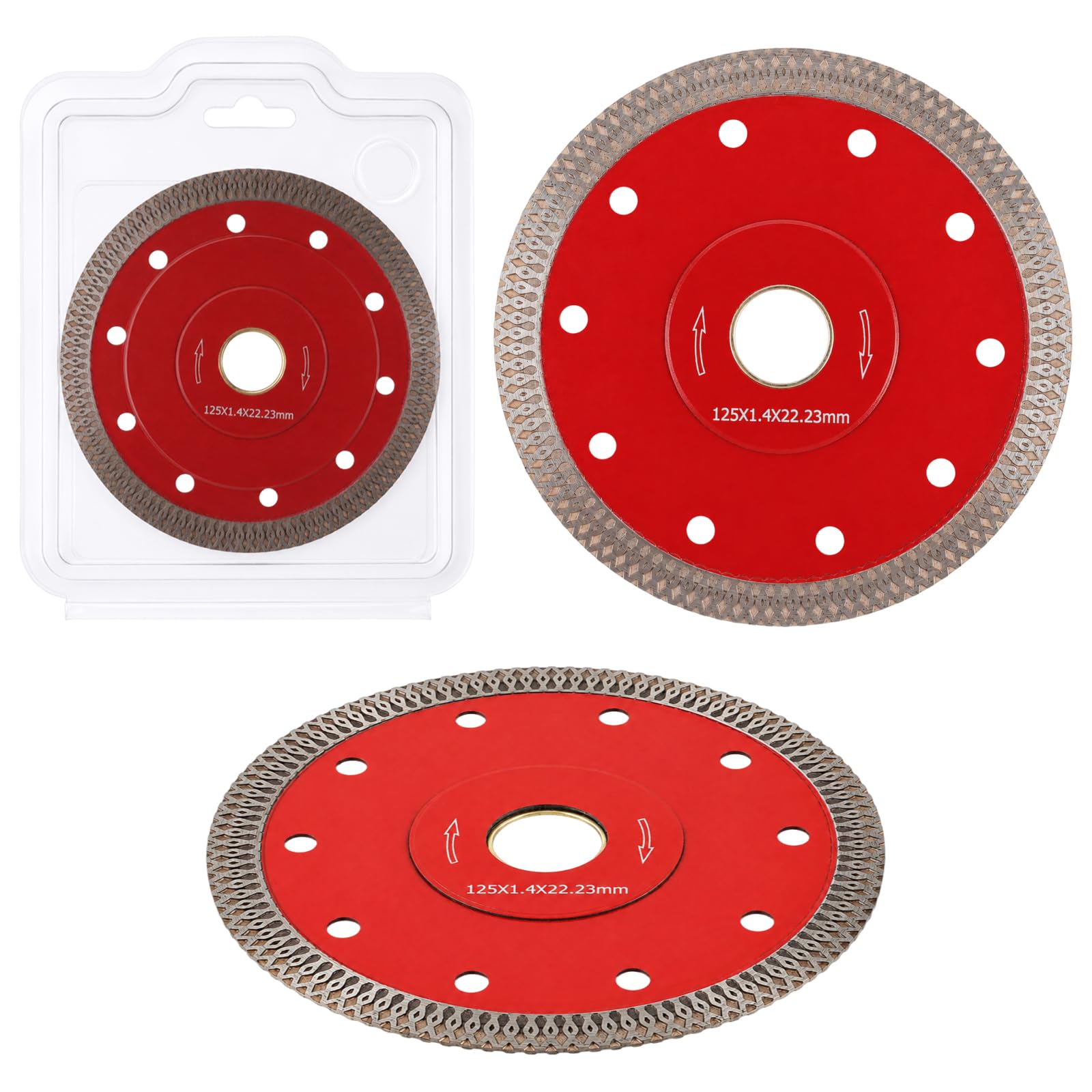 DAJAVE DAJAVE - 3 dischi da taglio da 125 mm, extra sottili, per piastrelle, ceramica, marmo, per taglio a umido o a secco (set da 3)