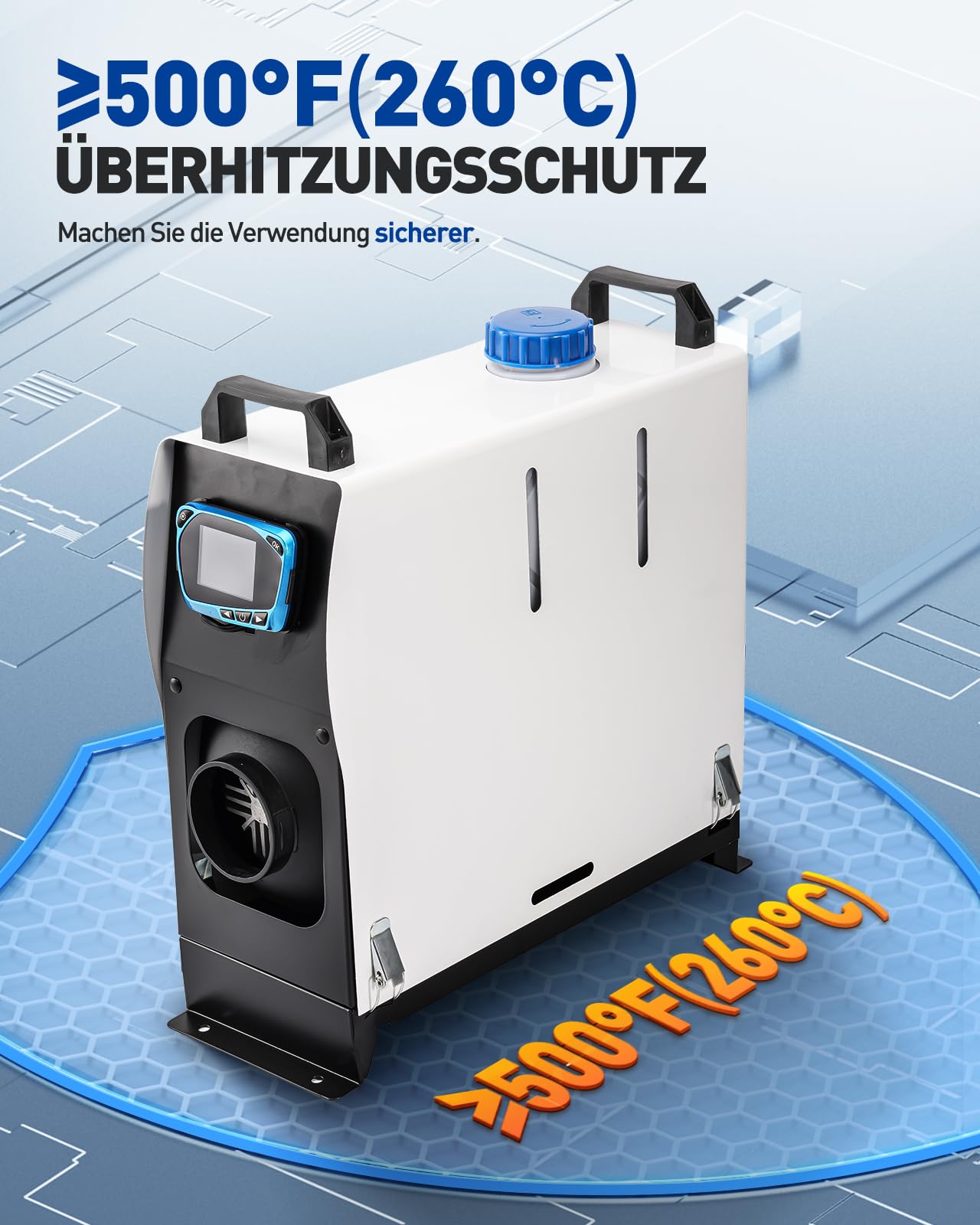 12V 5KW Nagrzewnica Diesla do namiotu, samochodu, kampera, ciężarówki, przyczepy kempingowej, białego kampera Nagrzewnica powietrza Diesla Wszystko w jednym pojedynczym otworze