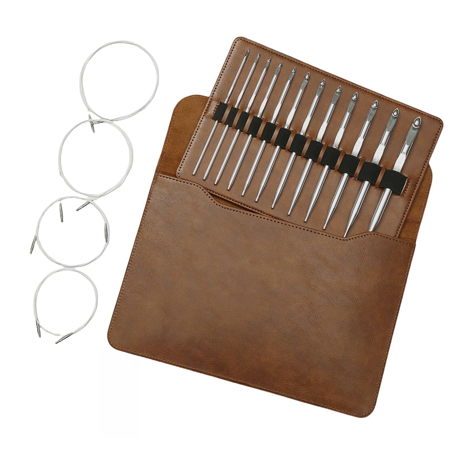 Afghan Tunisian Crochet Hook Interchangeable Circular Knitting Needle Set 3-10.0mm Aluminium Carpet Interchangeable
