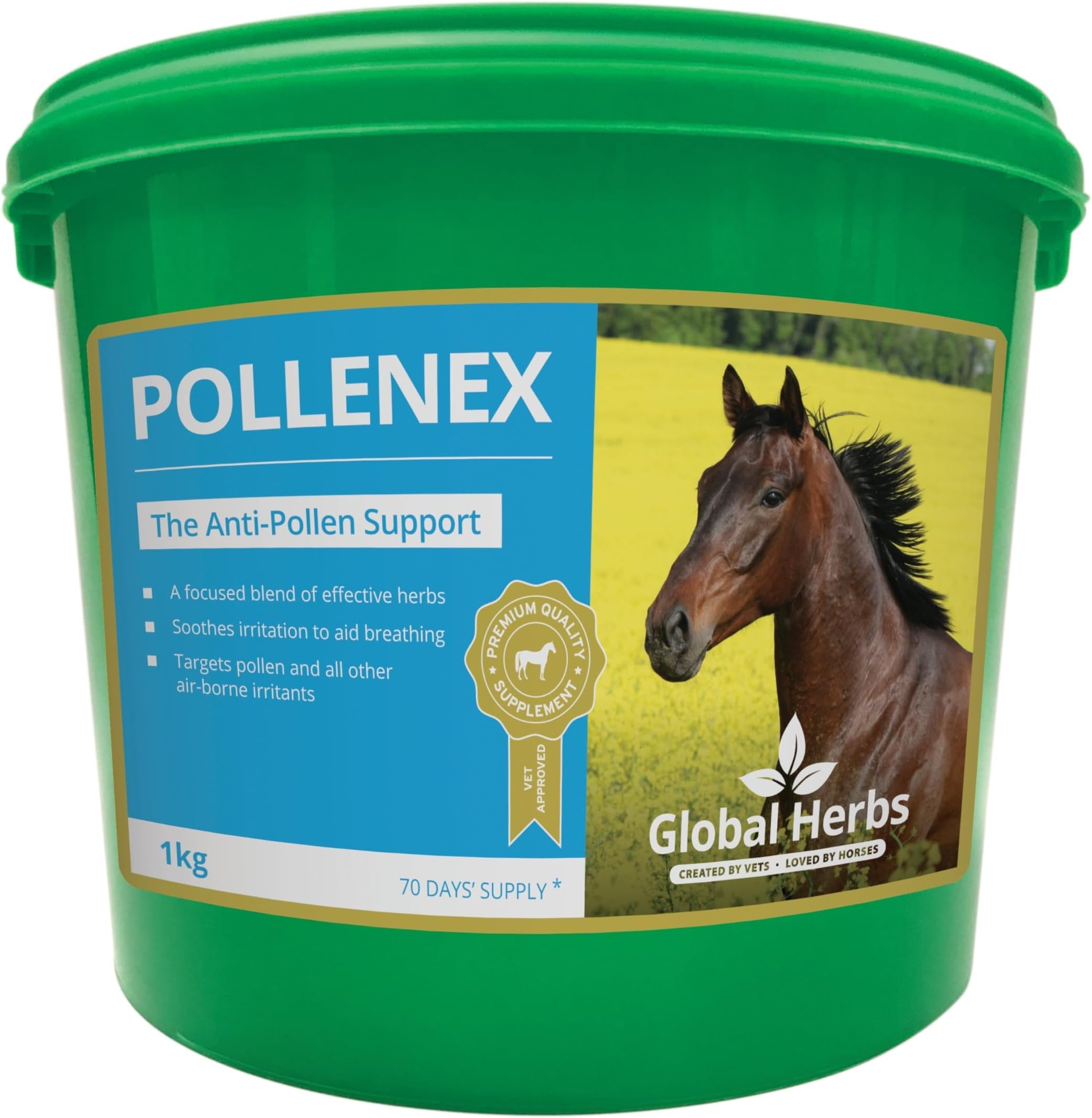 Global Herbs Pollenex Equine Seasonal Allergy & Pollen Comfort Support Powder 1kg