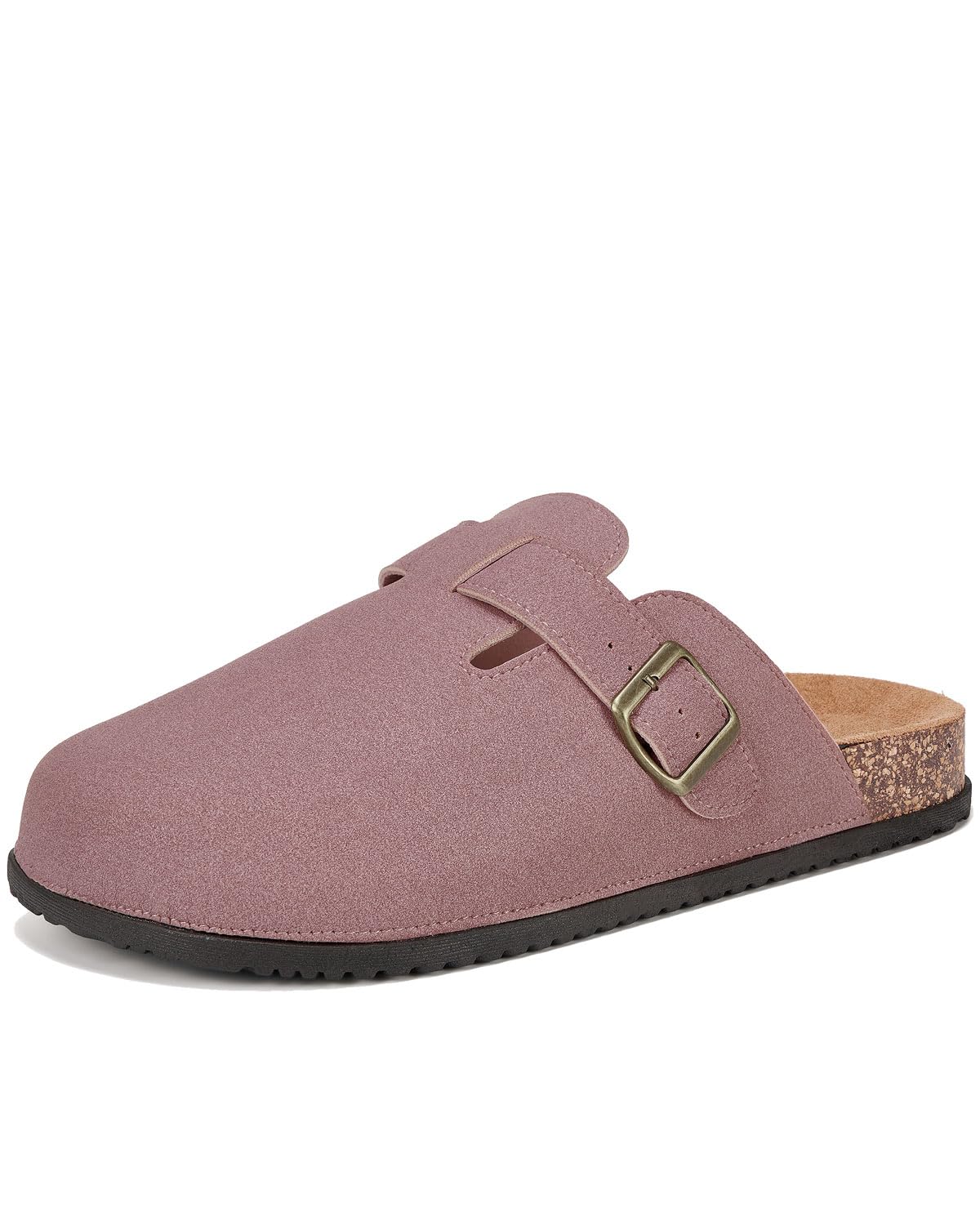 LANGDU Clogs Damen Herren Pantoletten Garten Hausschuhe,Rosa,42EU | Wildleder,Verstellbarer Riemen,Bequem,Atmungsaktiv,Modisch,Rutschfest,Indoor & Outdoor