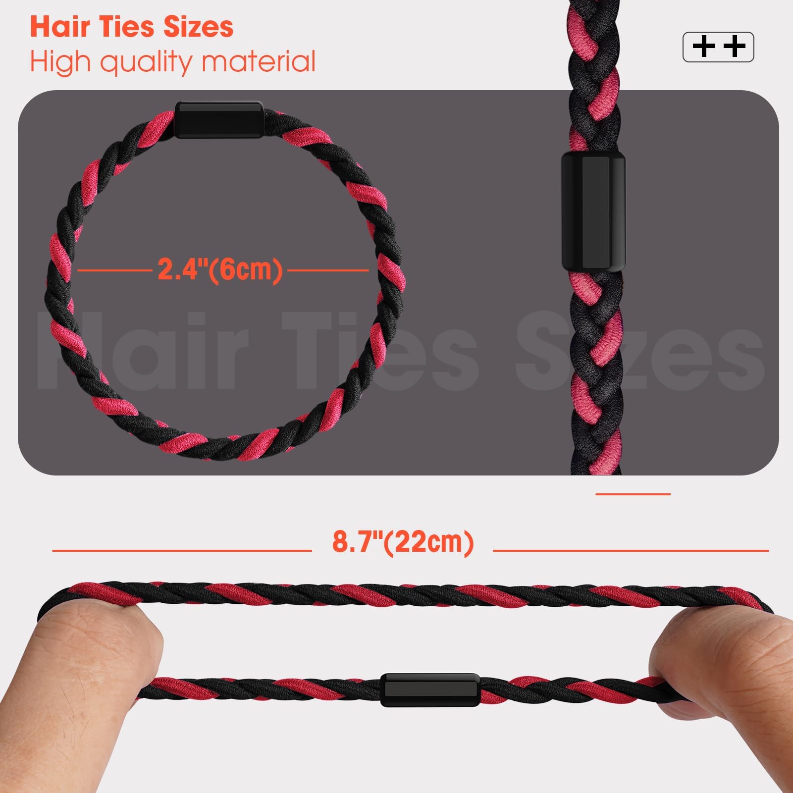 EasYoung 10pcs Braided Mens Hair Ties for Guys for Buns Curly Thick Dense Hair Elastic Hair Ties For Men & Women - Image 4