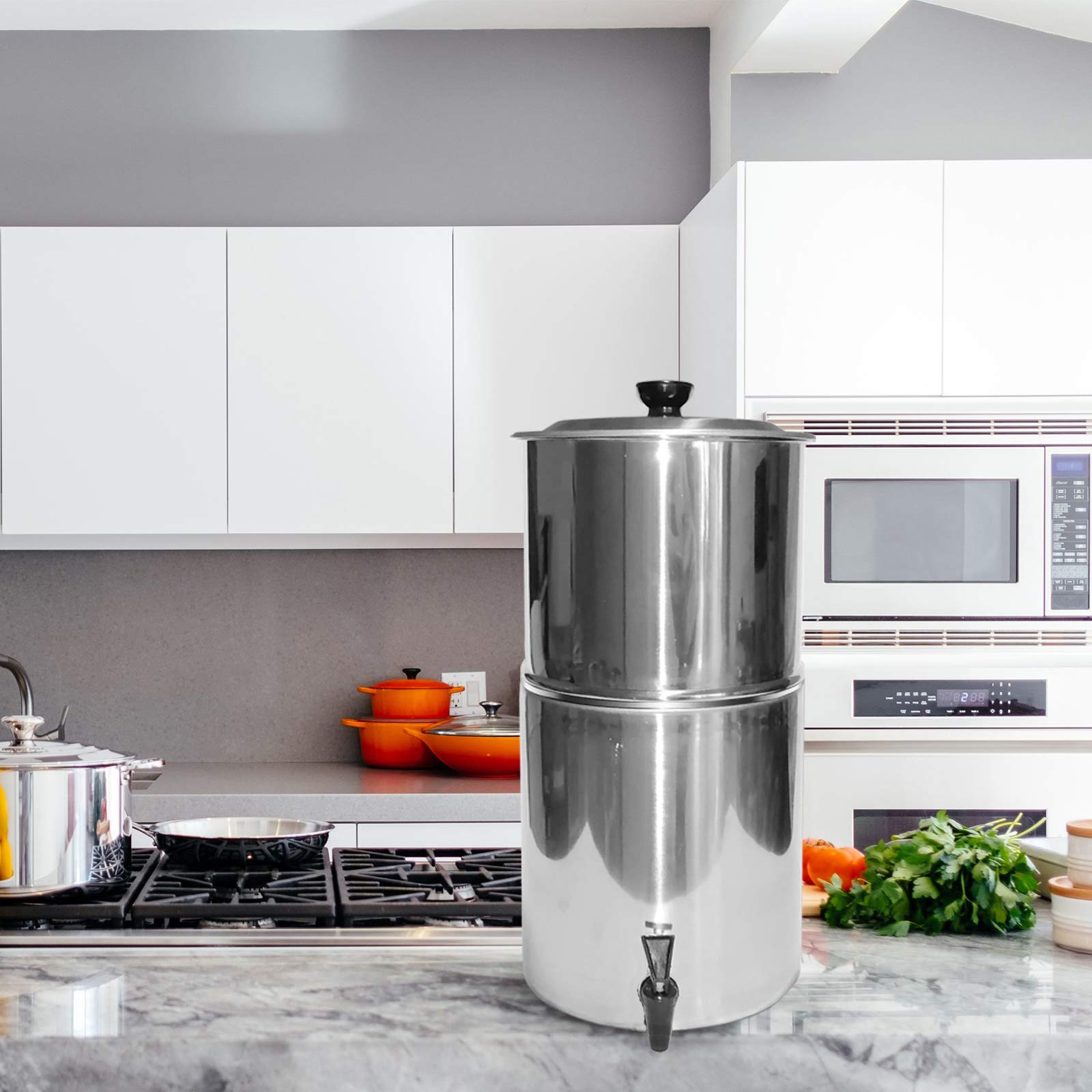 11L Seau de Filtration d'eau de Système de Filtre à Eau par Gravité 27 * 52cm pour La Préparation Aux Urgences de Randonnée à La Maison de Camping en Plein Air