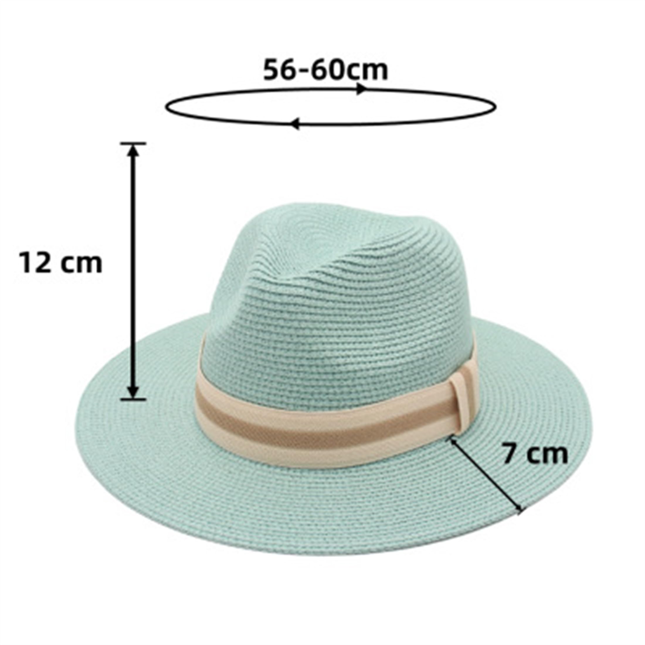 UPF50+ Men Women Wide Brim Straw Panama Sun Hat Summer Beach Sun Hats Brown