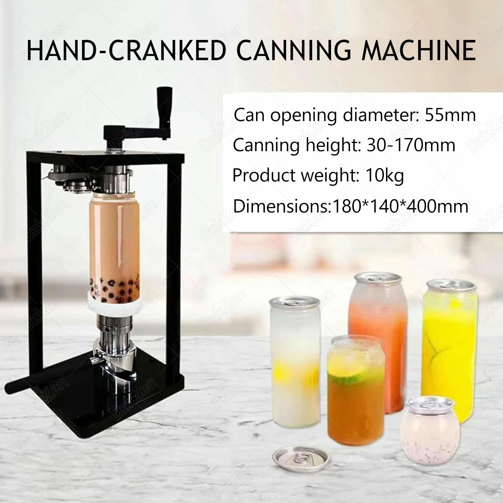 Scelleuse De BoîTes De Conserve,Machine à Mettre en Conserve à Manivelle,Scelleuse De BoîTes De Conserve,Outil De Sertissage Manuel pour Bocaux De 330Ml, 500Ml Et 650Ml Machinewith500mlPETcan
