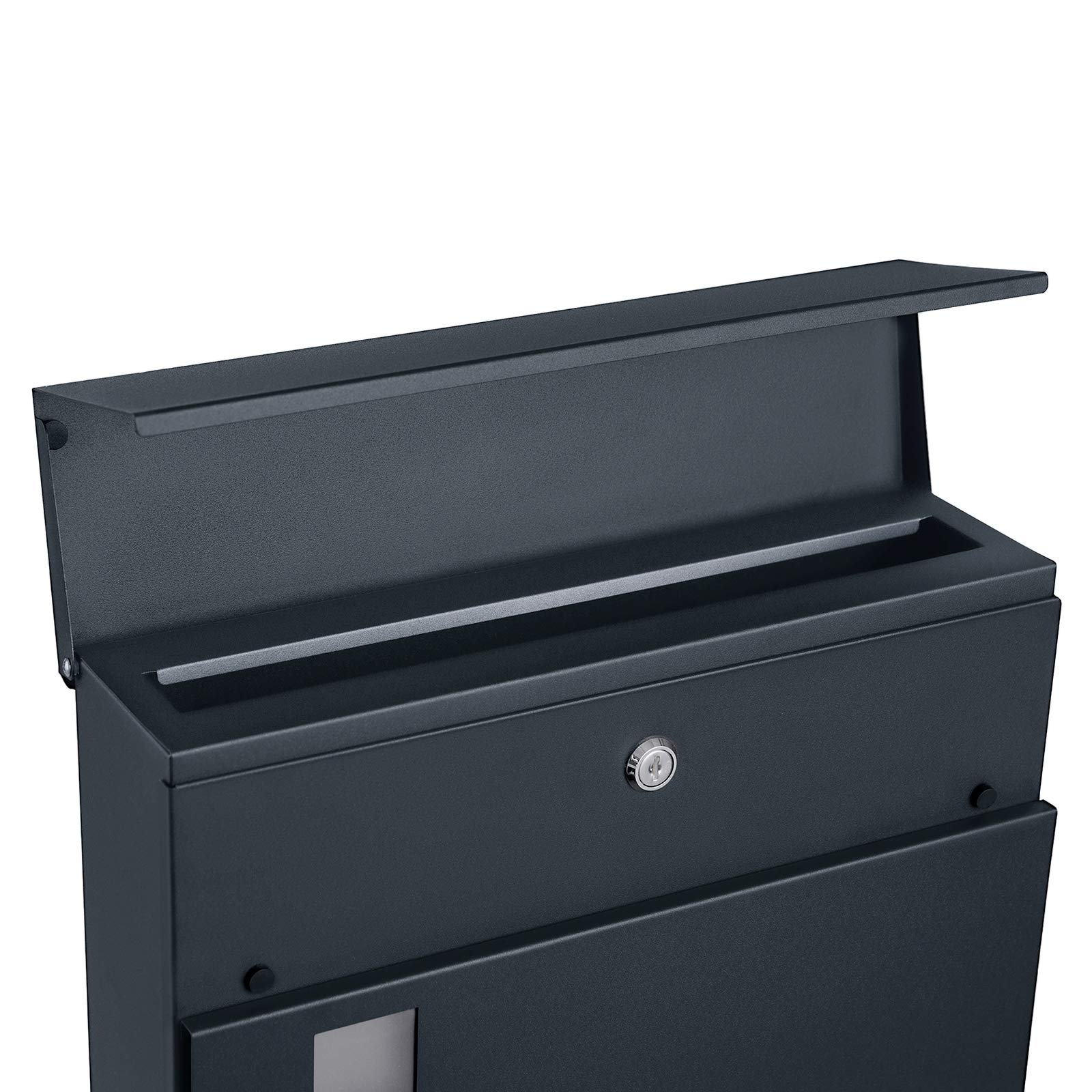 SONGMICS Modern Mailbox, Lockable WallMounted Post Letter Box with