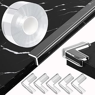 1.18 in x 16.4 FT,Clear Edge Corner Protector Baby Proofing with 6 Corners,Self Adhesive Protective Bumper Guards for Cabinet Door Desk Glass Table Bed Furniture,Kitchen Countertop